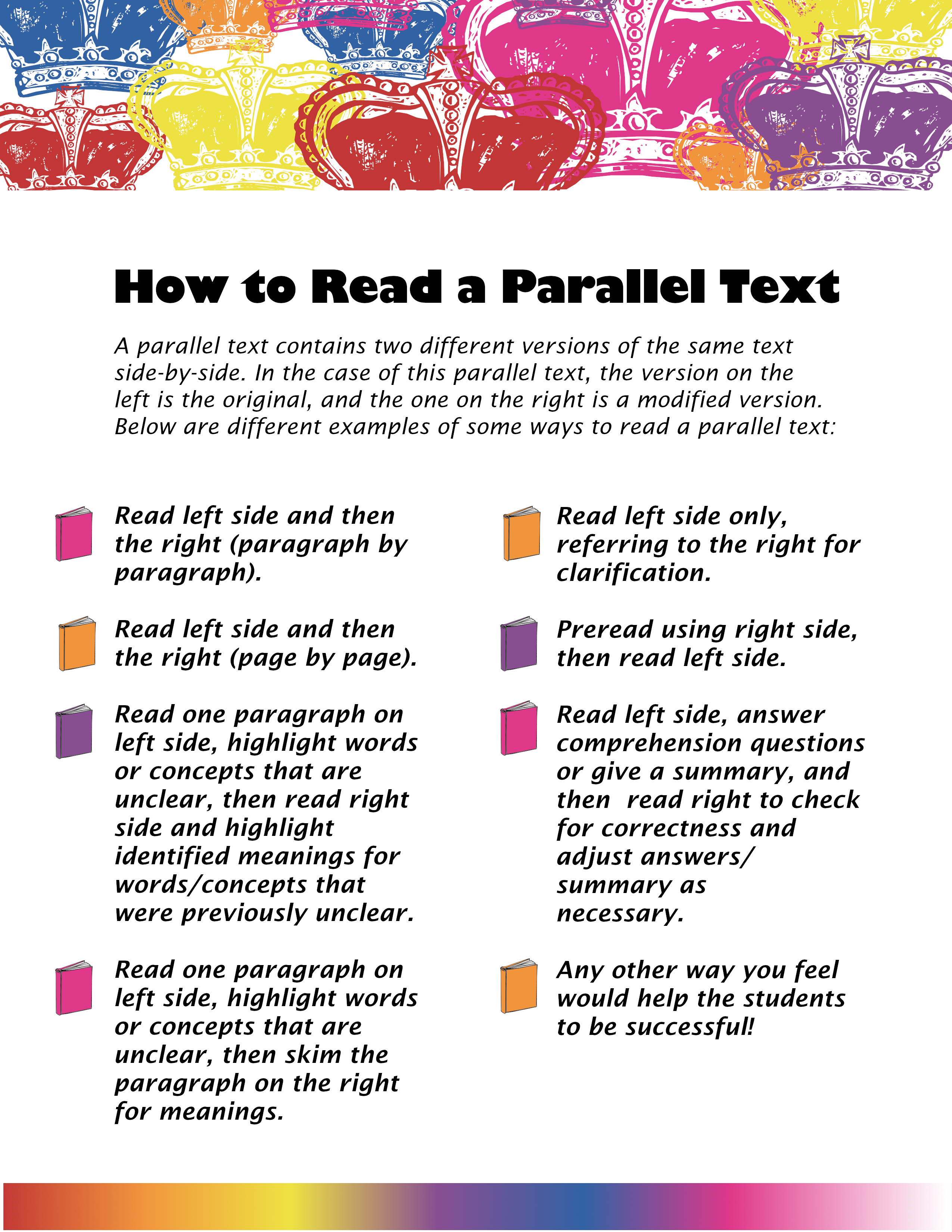 How to Read a Parallel Text β Pontes Books